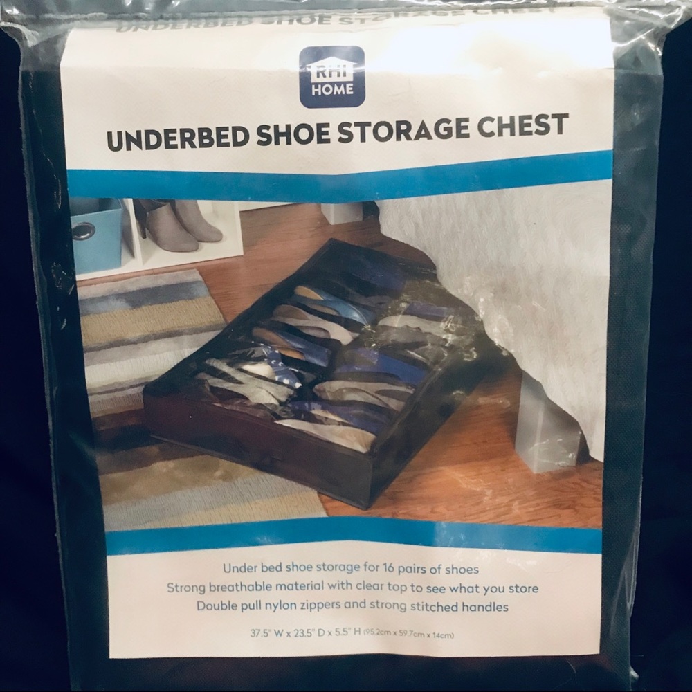 Under bed shoe storage flat container new